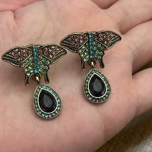 HEIDI DAUS Crystal "Shimmering Swallowtail" Butterfly Drop Earrings